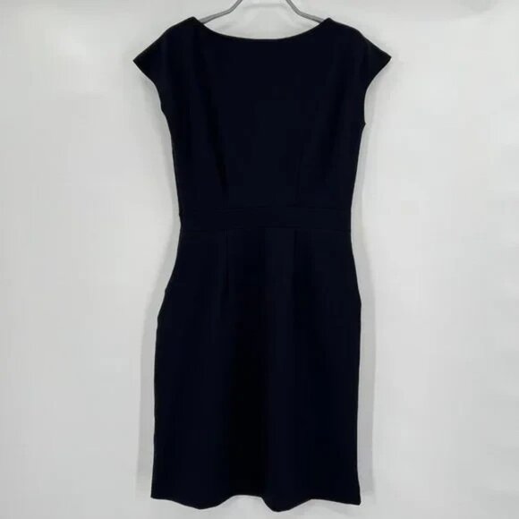 Quince Women's Navy Ultra-Stretch Ponte Cap Sleeve Dress sz XL NWOT Career Mini - Picture 5 of 5